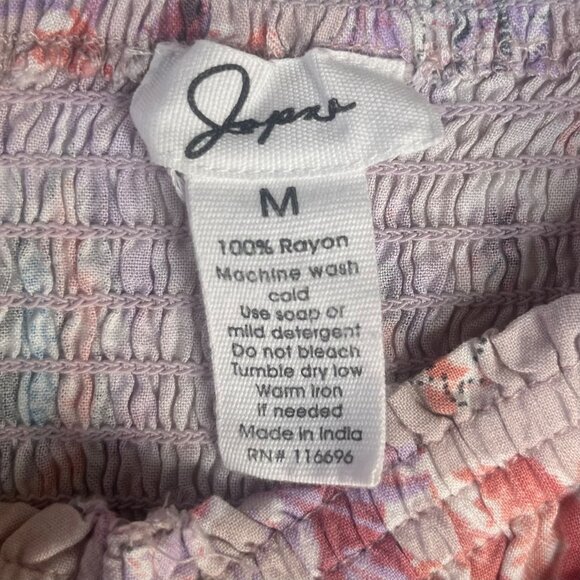 Japna Off Shoulder Shirt Womens Medium New Cropped Floral Smocked Summer - Picture 6 of 8